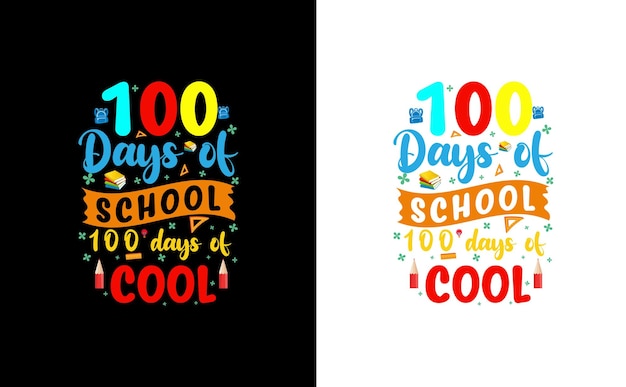 diseño de camiseta creativa de 100 días de escuela