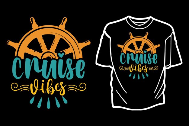 Diseño de camiseta de crucero Vector Premium