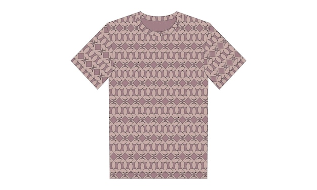 diseño de camiseta de cuello redondo con estampado allover