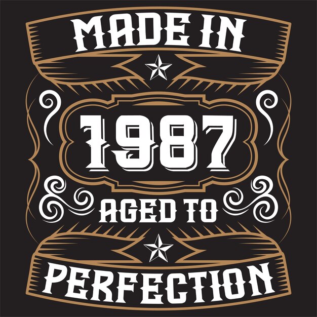 Diseño de camiseta de cumpleaños vintage con elementos de cumpleaños o diseño de tipografía de cumpleaños dibujada a mano