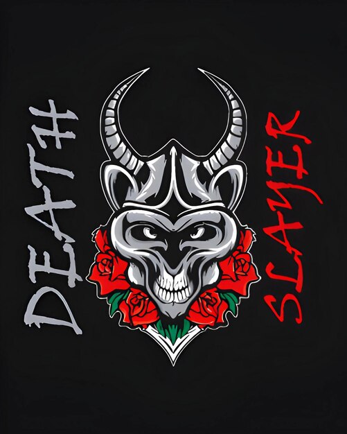 Vector diseño de la camiseta de death slayer vinatge