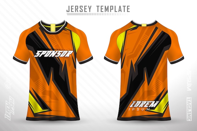 Diseño de camiseta delantera y trasera Diseño deportivo para fútbol, carreras, ciclismo, juego, jersey, vector