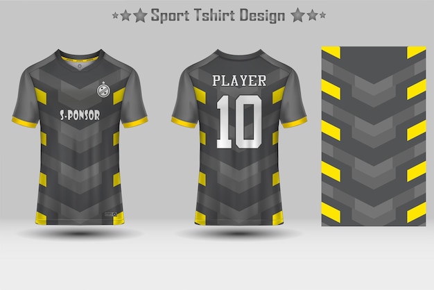 Diseño de camiseta de deporte de patrón geométrico abstracto de maqueta de camiseta de fútbol