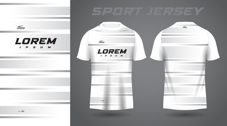 diseño de camiseta deportiva blanca y gris