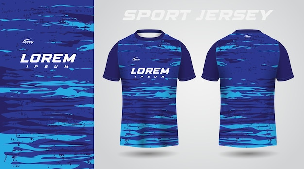 Diseño de camiseta deportiva de camisa azul