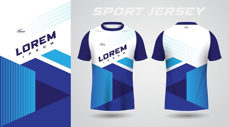 diseño de camiseta deportiva de camisa azul