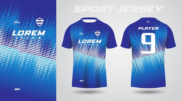 diseño de camiseta deportiva de camisa azul