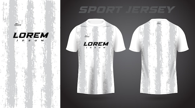 Diseño de camiseta deportiva de camisa blanca y gris
