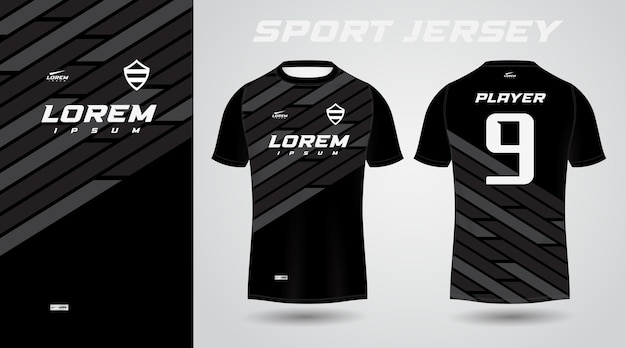 Diseño de camiseta deportiva de camisa negra