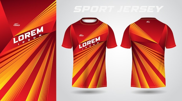 Diseño de camiseta deportiva de camisa roja