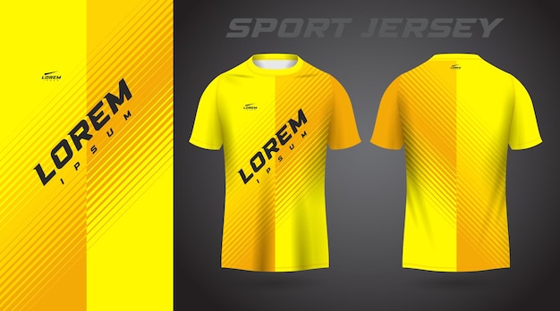 Diseño de camiseta deportiva de camiseta amarilla