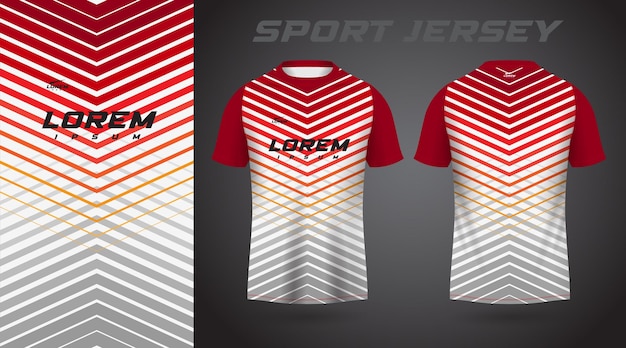 diseño de camiseta deportiva de camiseta blanca roja