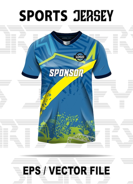 El diseño de la camiseta deportiva está listo para la impresión por sublimación
