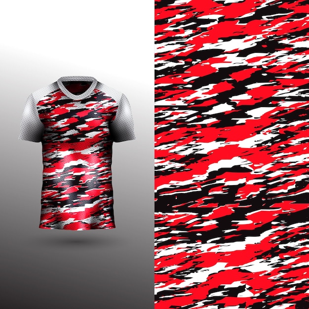 Diseño de camiseta deportiva fresca sobre fondo abstracto