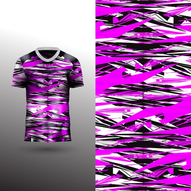 Diseño de camiseta deportiva fresca sobre fondo abstracto