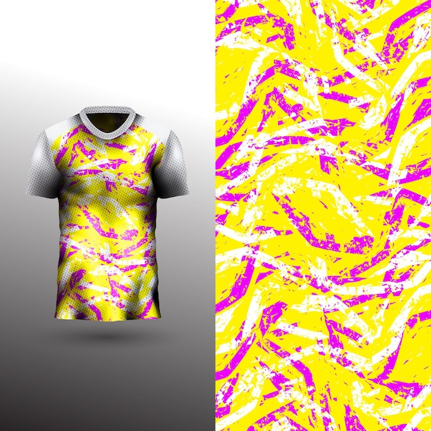 Diseño de camiseta deportiva fresca sobre fondo abstracto