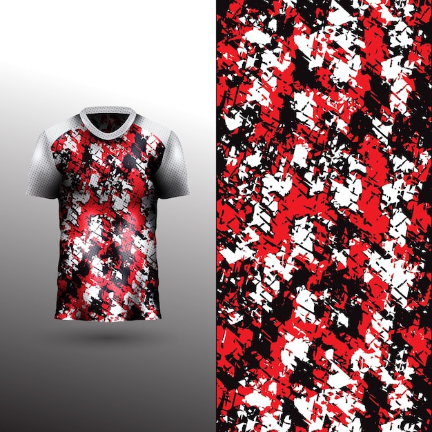 Diseño de camiseta deportiva fresca sobre fondo abstracto