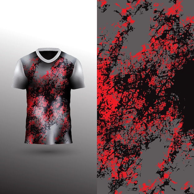 Diseño de camiseta deportiva fresca sobre fondo abstracto