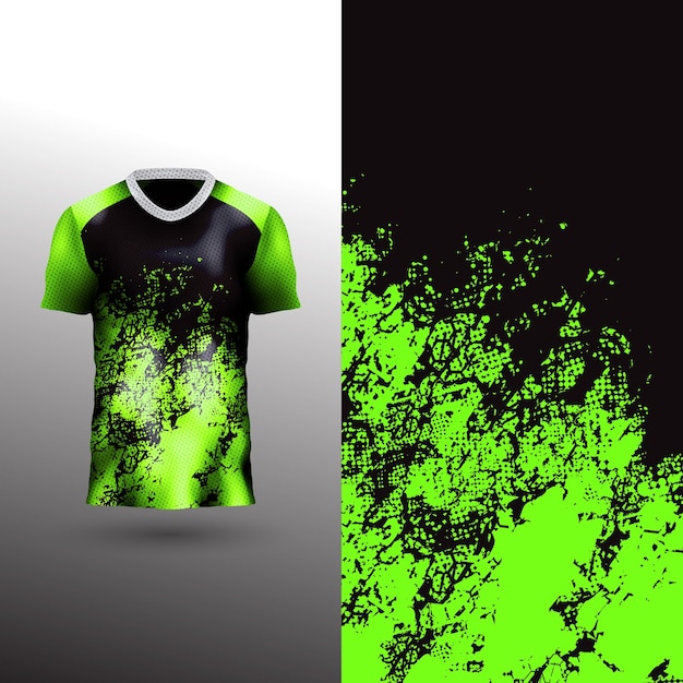 Diseño de camiseta deportiva fresca sobre fondo abstracto