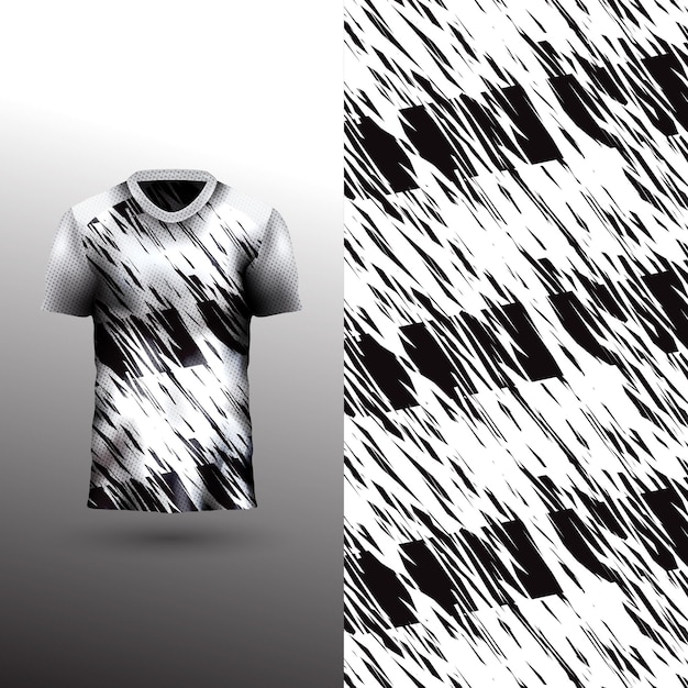 Diseño de camiseta deportiva fresca sobre fondo abstracto