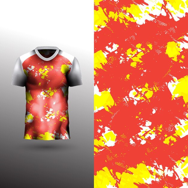 Diseño de camiseta deportiva fresca sobre fondo abstracto