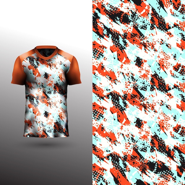 Diseño de camiseta deportiva fresca sobre fondo abstracto