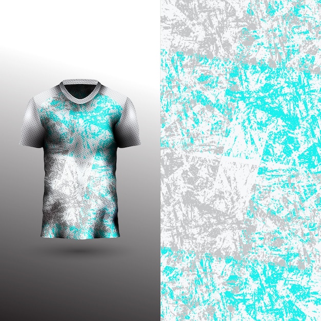 Diseño de camiseta deportiva fresca sobre fondo abstracto