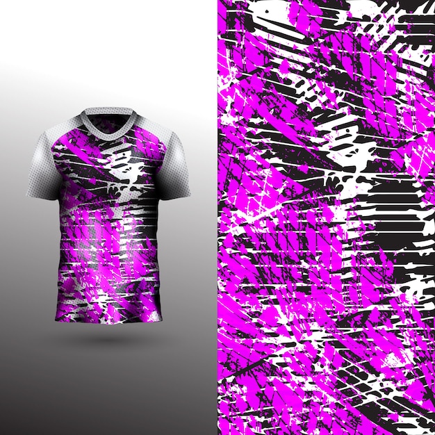 Diseño de camiseta deportiva fresca sobre fondo abstracto
