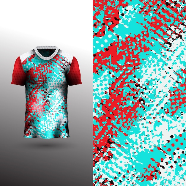 Diseño de camiseta deportiva fresca sobre fondo abstracto