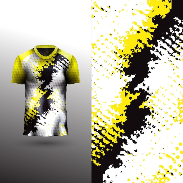 Diseño de camiseta deportiva fresca sobre fondo abstracto