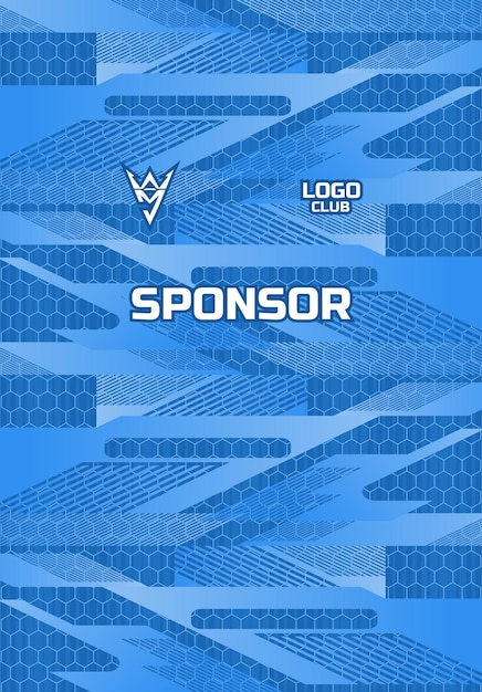 Diseño de la camiseta deportiva geométrica azul