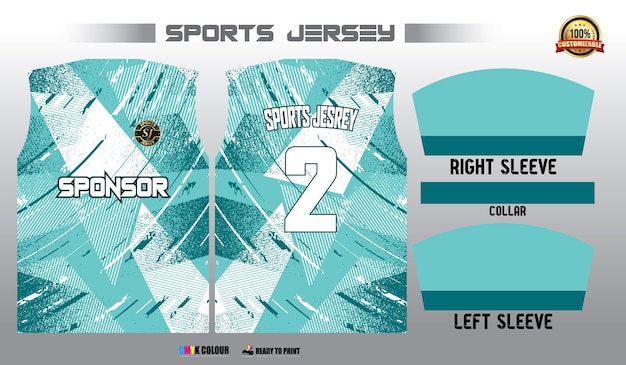 Diseño de la camiseta deportiva geométrica Teal