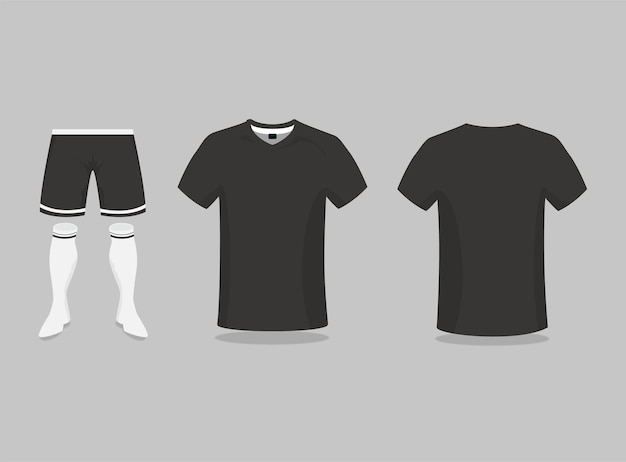 Diseño de camiseta deportiva de jersey de fútbol negro