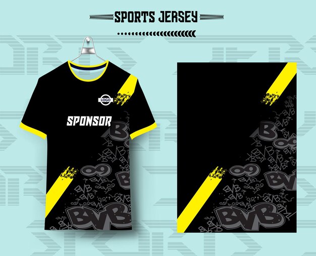 Diseño de camiseta deportiva listo para la impresión de sublimación