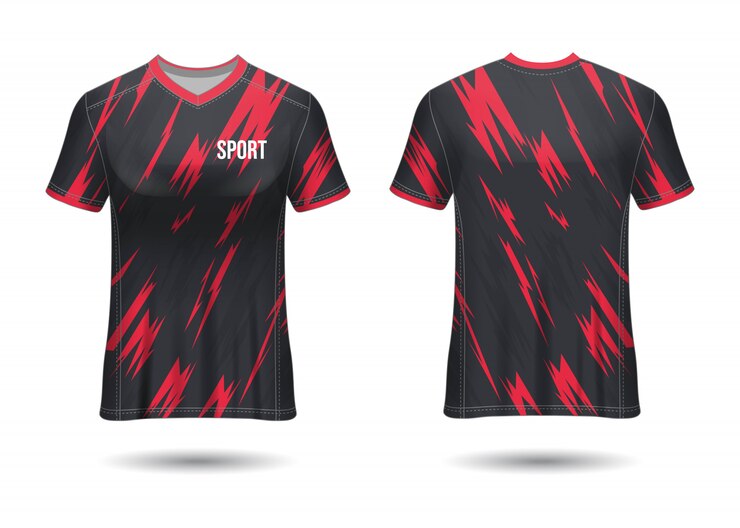 Diseño de camiseta deportiva. Maqueta de camiseta de fútbol para club de fútbol. vista frontal y posterior uniforme. Diseño de plantillas. Jersey de plantilla realista