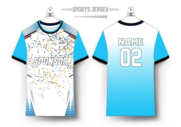 Diseño de camiseta deportiva con maqueta listo para imprimir con sublimación