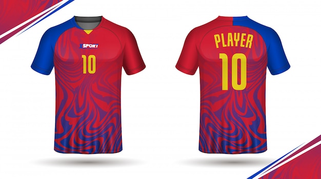 Diseño de camiseta deportiva de plantilla de camiseta de fútbol