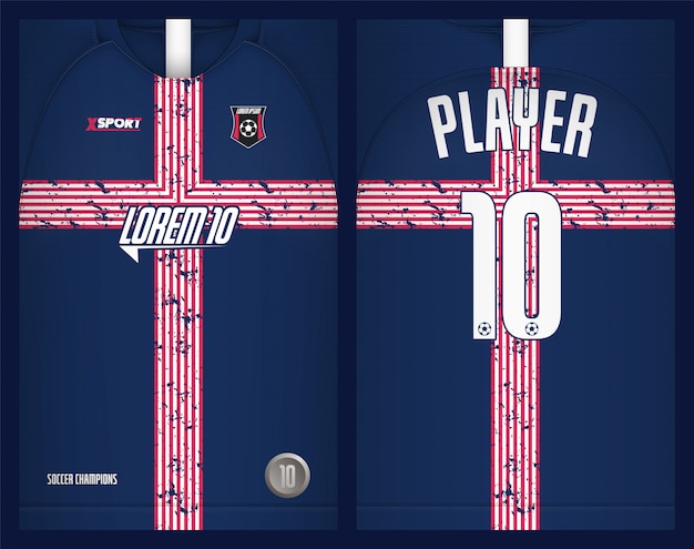 Diseño de camiseta deportiva de plantilla de camiseta de fútbol