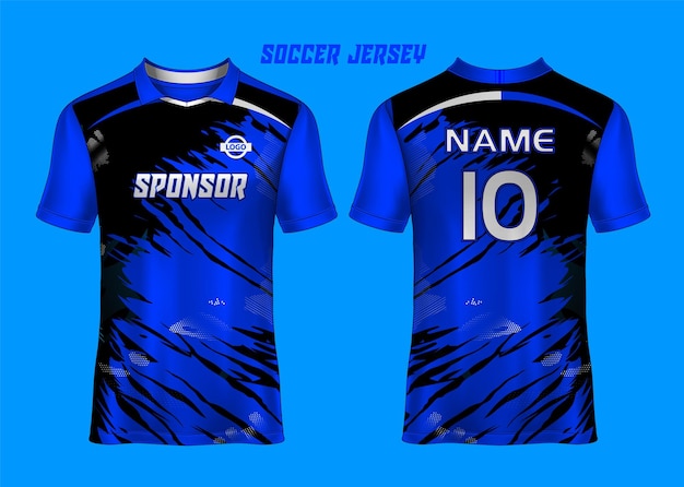 Diseño de plantilla de camiseta deportiva de jersey para fútbol