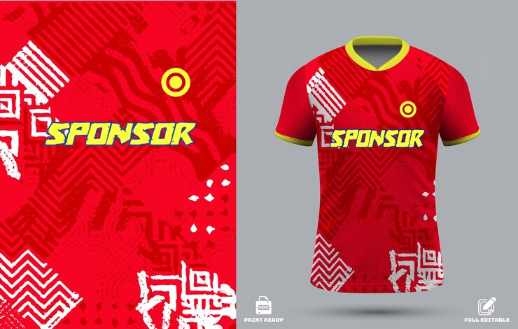 Diseño de la camiseta deportiva roja