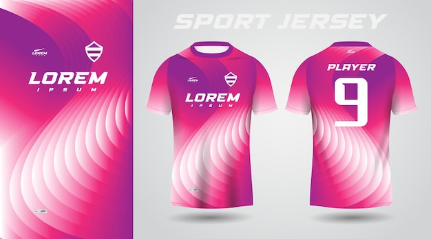 diseño de camiseta deportiva rosa púrpura