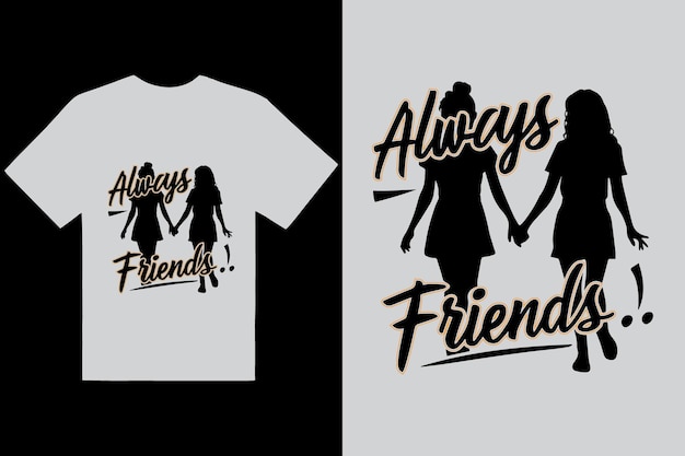 Diseño de camiseta del día de la amistad con ilustración vectorial