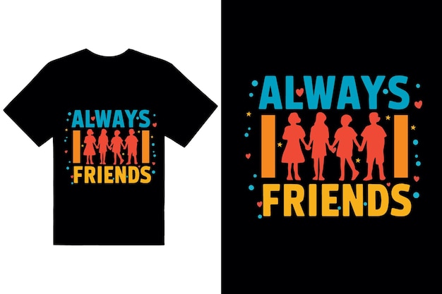 Diseño de camiseta del día de la amistad con ilustración vectorial