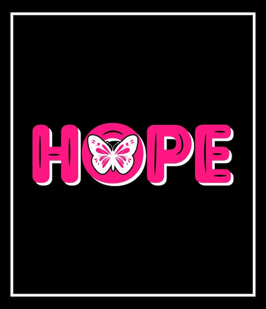 Diseño de camiseta del día del cáncer de mama Hope