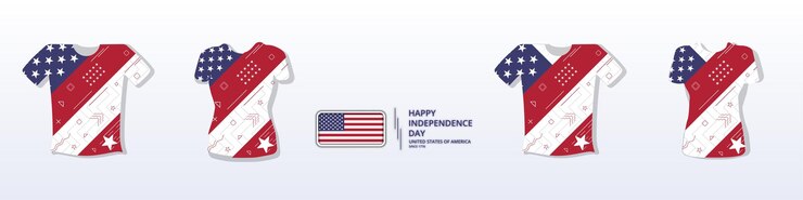 Vector diseño de camiseta del día de la independencia americana