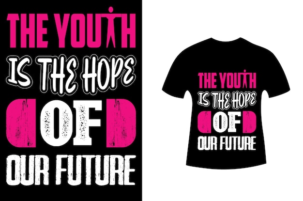 Diseño de camiseta del día internacional de la juventud para celebrar el feliz día de la juventud