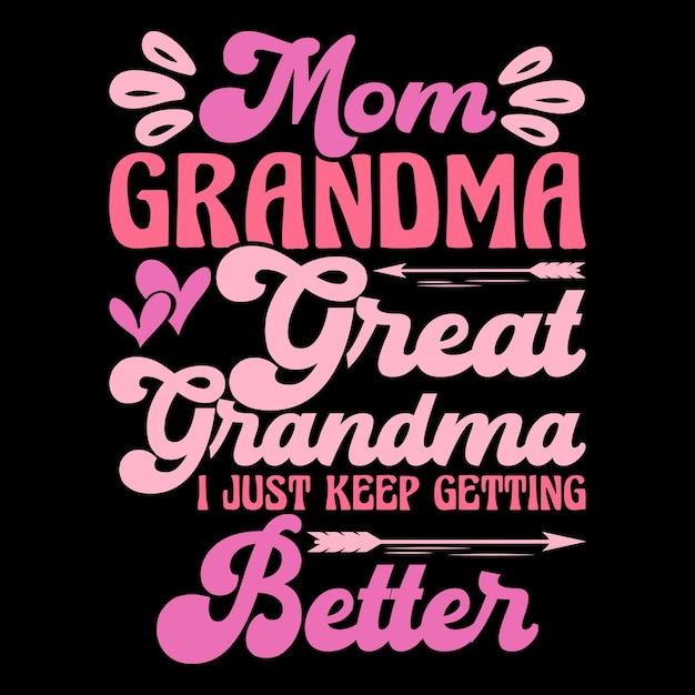 Diseño de camiseta del Día de la Madre retro retro de la abuela divertida