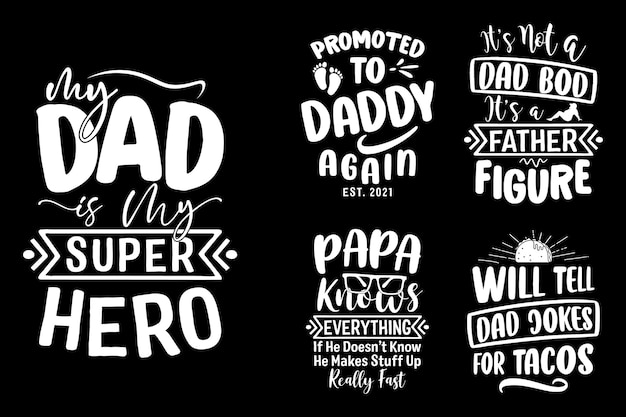 Diseño de camiseta del día del padre Paquete de diseño SVG de papá