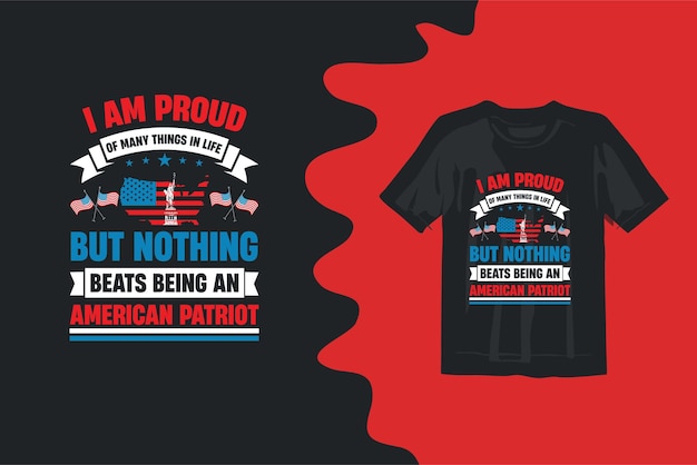 Vector diseño de camiseta del día de los patriotas de la bandera estadounidense