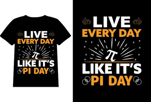 El diseño de la camiseta del día de Pi, dibujada a mano, la colección de etiquetas del día de pi, la tipografía especial